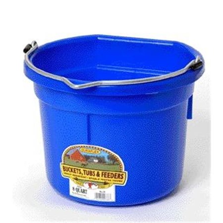 MILLER MFG CO Flat Back Plastic Bucket Blue 8 Quart P8FBBLUE 464355